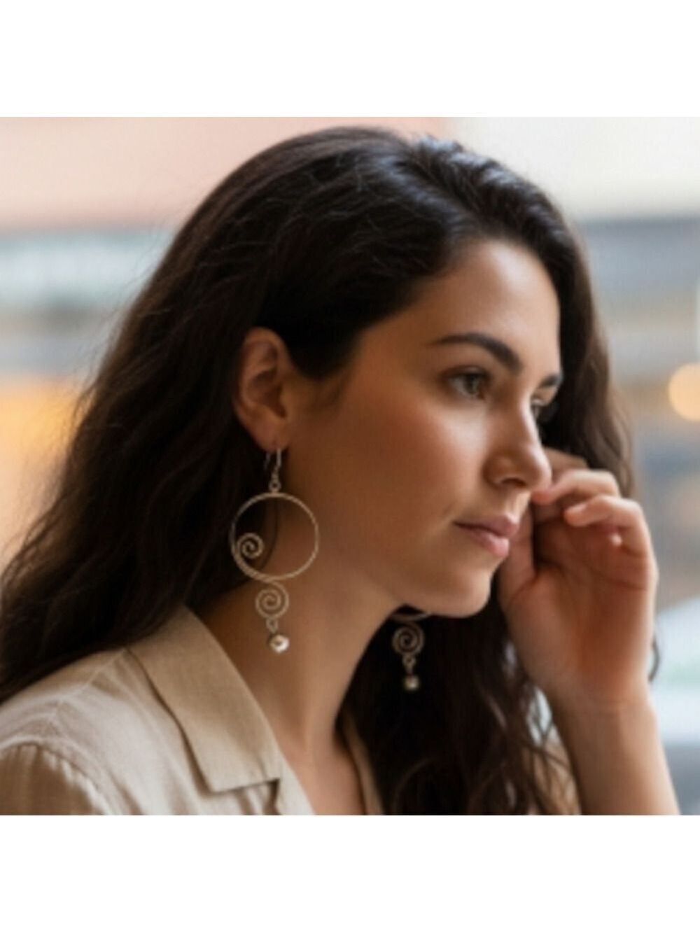 Real Silver Swirl Dangle Drop Earrings